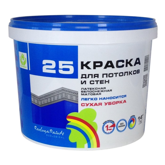 

Краска латексная сухая уборка"Радуга 25" 14 кг