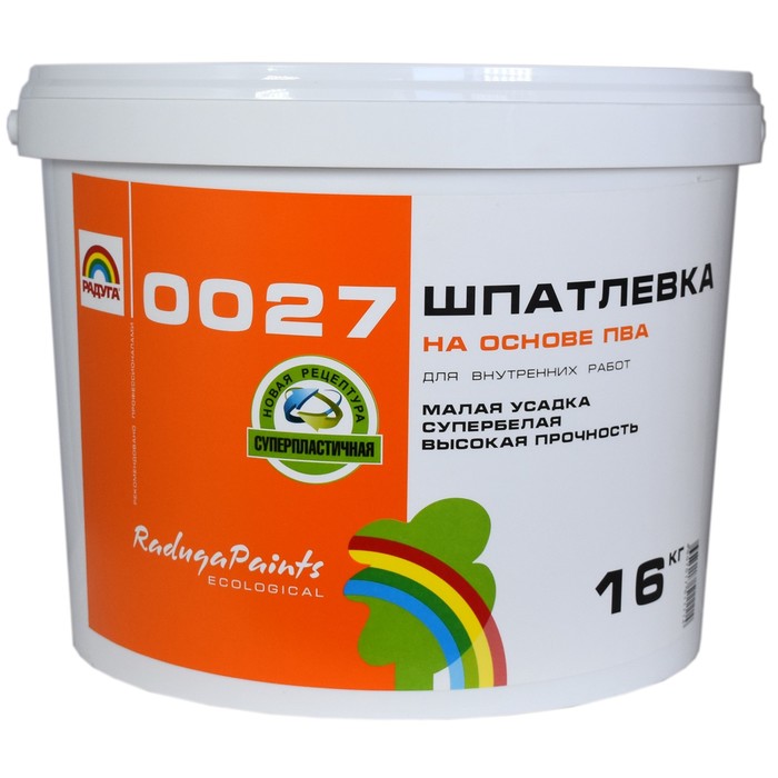 Шпатлевка на основе ПВА Радуга 0027 16 кг шпатлевка на основе пва радуга 0027 4 5 кг