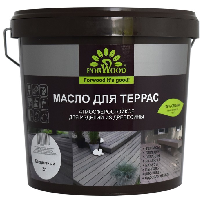

Масло для террас бесцветный 3 л