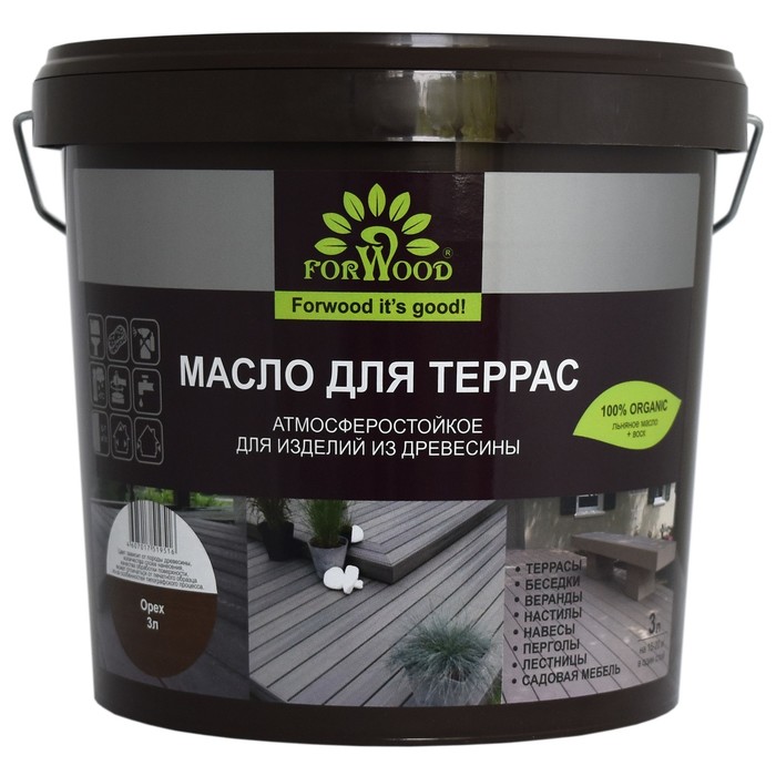 

Масло для террас орех 3 л