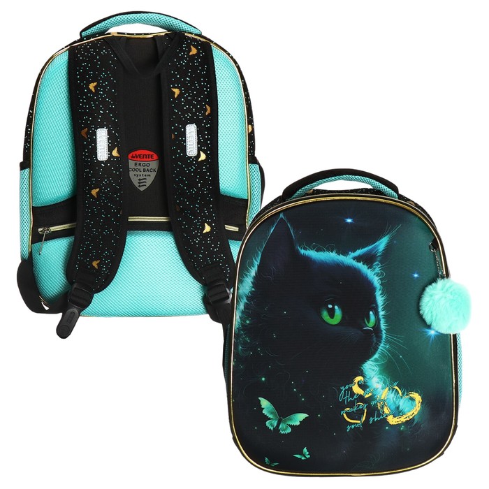 

Рюкзак каркасный 38 х 29 х 17, deVENTE Choice Lite 17L, Black Cat, черный/зеленый, 7033420