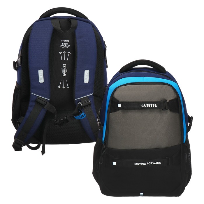 Рюкзак молодежный 44 х 30 х 20 эргономичная спинка deVENTE Moving Forward 19L Dark 7032413 2961₽