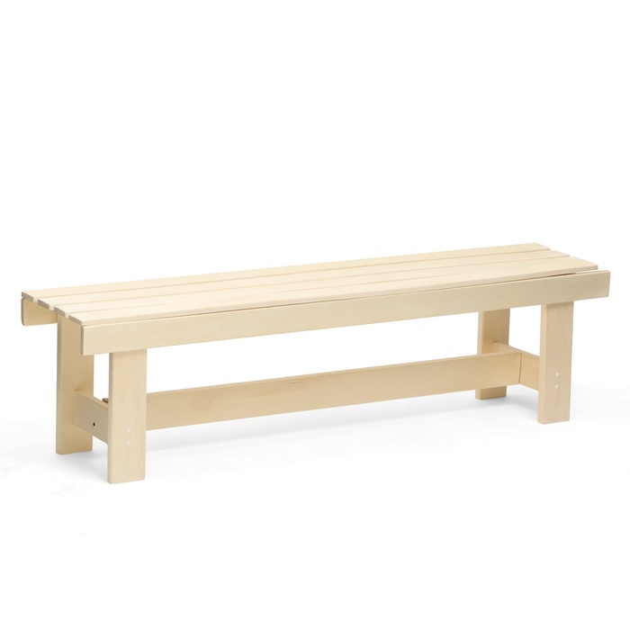 Лавочка (скамейка) деревянная из липы 150 х 32 х 42 см, без спинки, для бани и дачи