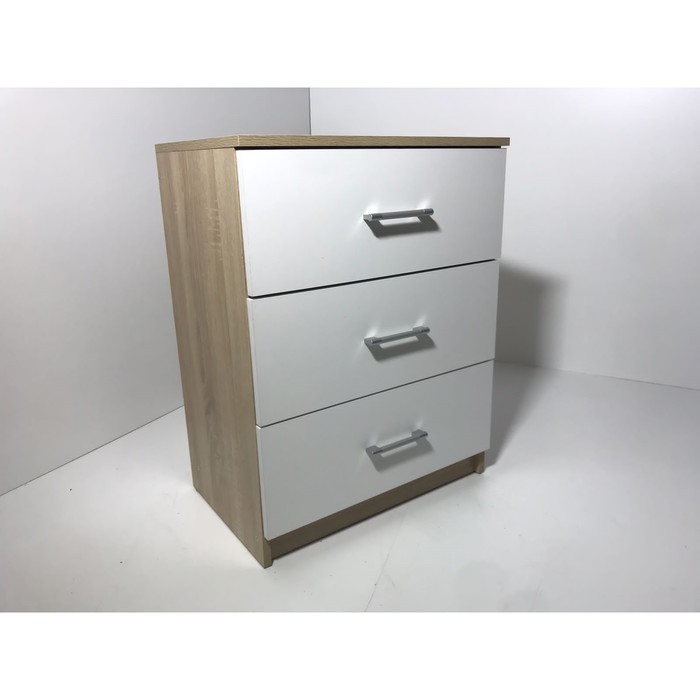 

Комод 3 ящика Светлана, 600 х 395 х 775, Дуб сонома/Белый