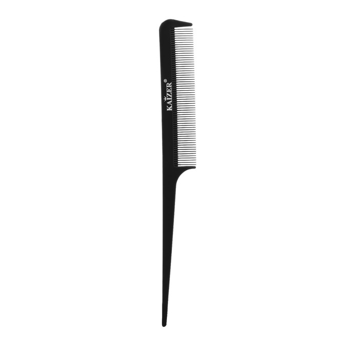 Гребень пластиковый для волос Kaizer, с ручкой, 13 см, цвет чёрный