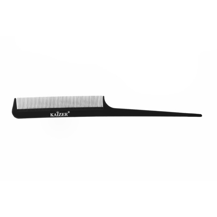 Гребень пластиковый для волос Kaizer, с ручкой, 13 см, цвет чёрный