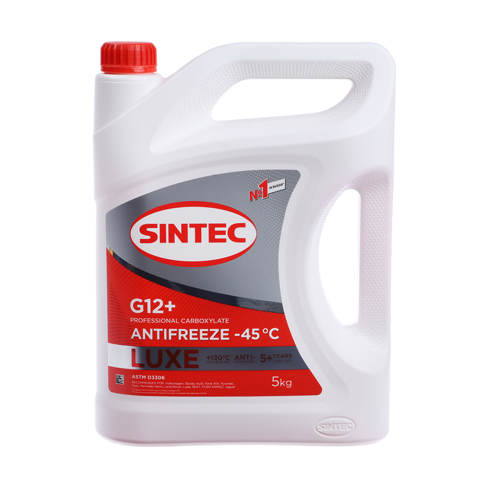 Антифриз Sintec Luxe красный G12+, -45 С, 5 кг антифриз sintec lux g12 1 кг
