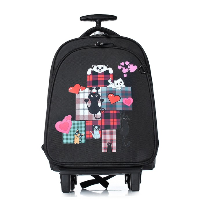 Рюкзак на тележке, синтетическая ткань, 310x430x130 см, ЧЕРНЫЙ