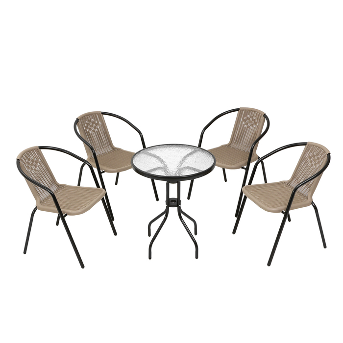 Набор садовой мебели: стол, 4 стула, бежевый набор мебели kidkraft стол 2 стула сокровищница бежевый round storage table