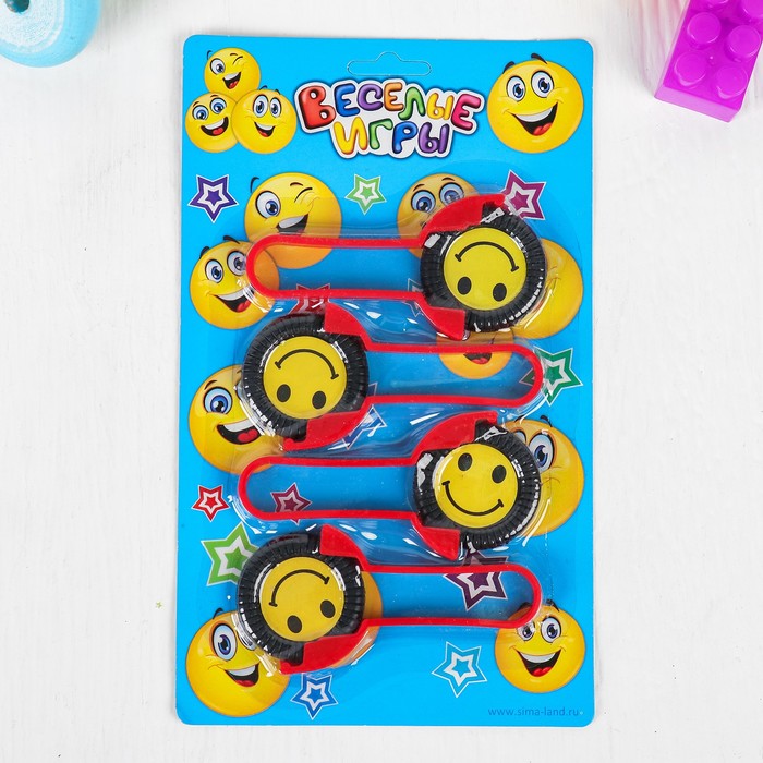 Стрелялки "Смайлики улыбки", (набор 4 шт)
