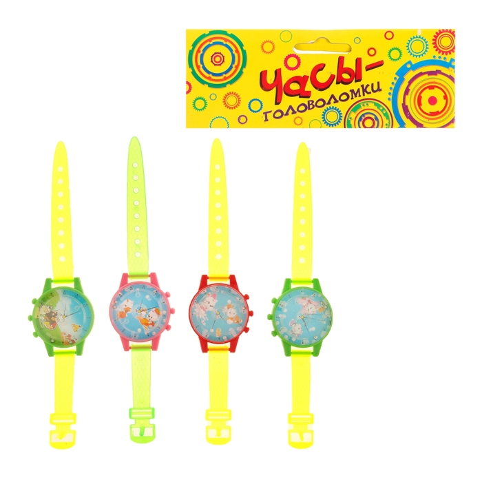 Головоломка "Часы, тик-так", набор 4 шт., цвета МИКС
