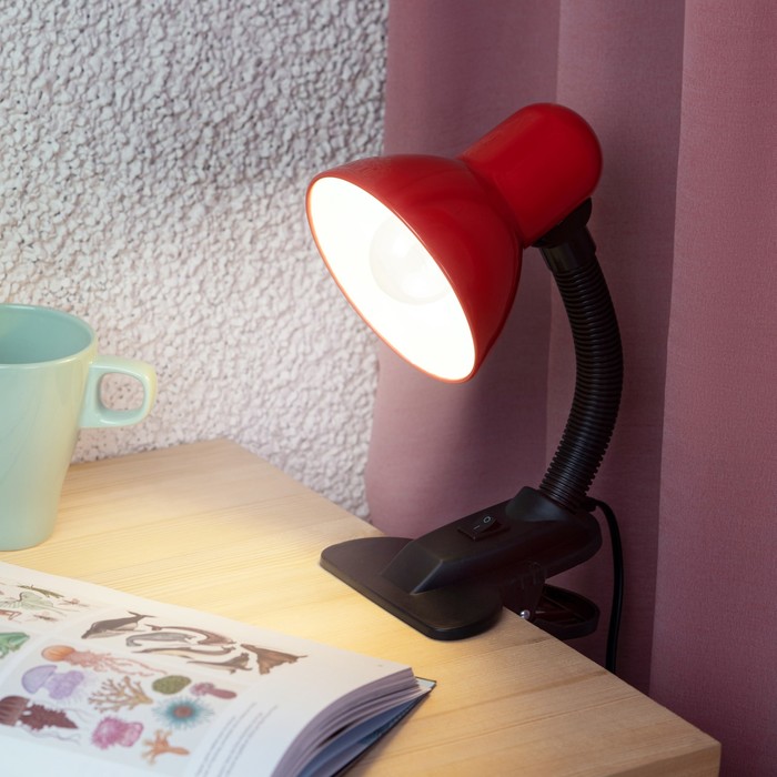 Настольный светильник Эра N-102, IP20, 40Вт, красный