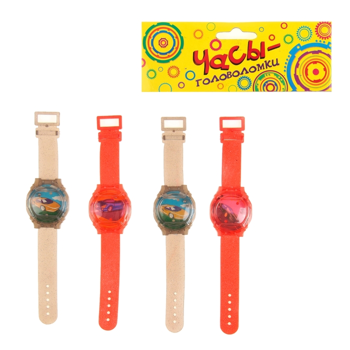 Головоломка "Часы", набор 4 шт., цвета МИКС