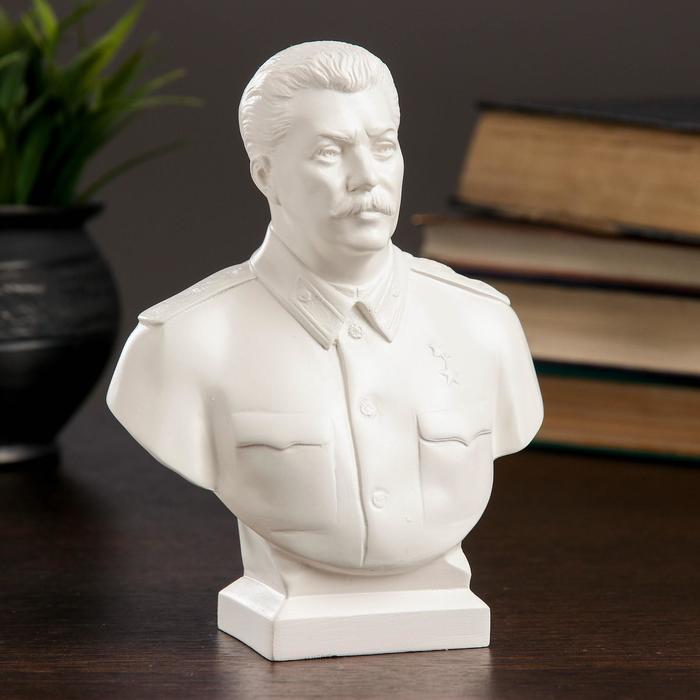 Бюст Сталин большой белый 7х12х16см статуэтка бюст сталин и в 9 5 см белый матовый гипс