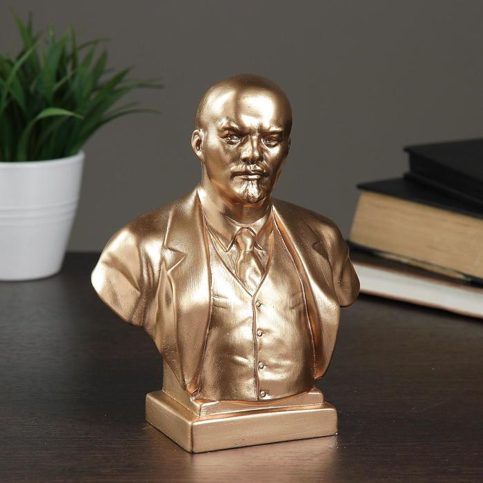 Бюст Ленин большой бронза,золото, 8х14х18см статуэтка бронзовая бюст ленин в и малый