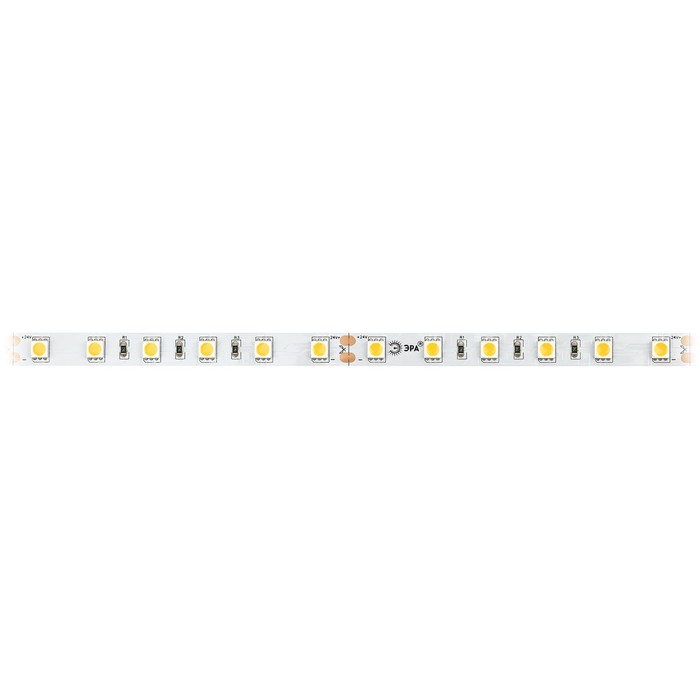 

Светодиодная лента Эра, 5 м, IP33, SMD5050, 60 LED/м, 14,4 Вт/м, 24 В, свечение тёплое белое