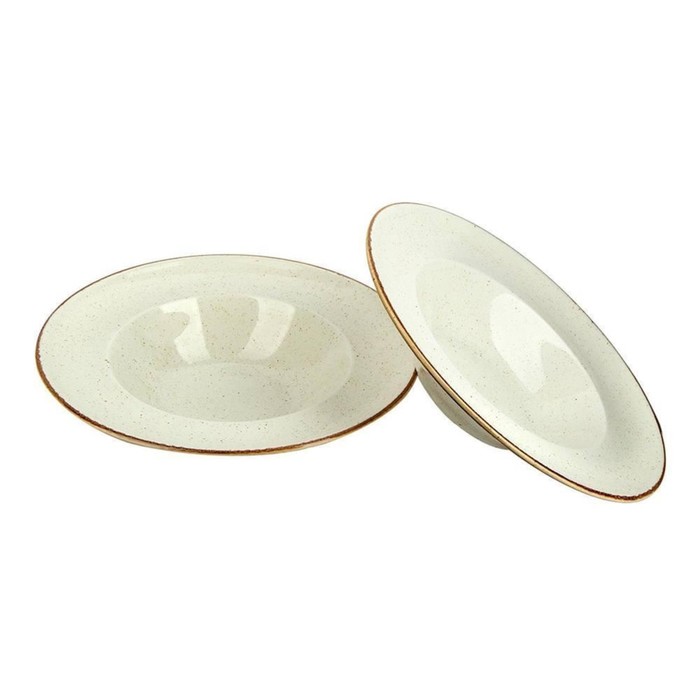 Набор глубоких тарелок для пасты Porland «Сизонс», d=25 см, 500 мл, 2 предмета, цвет бежевый