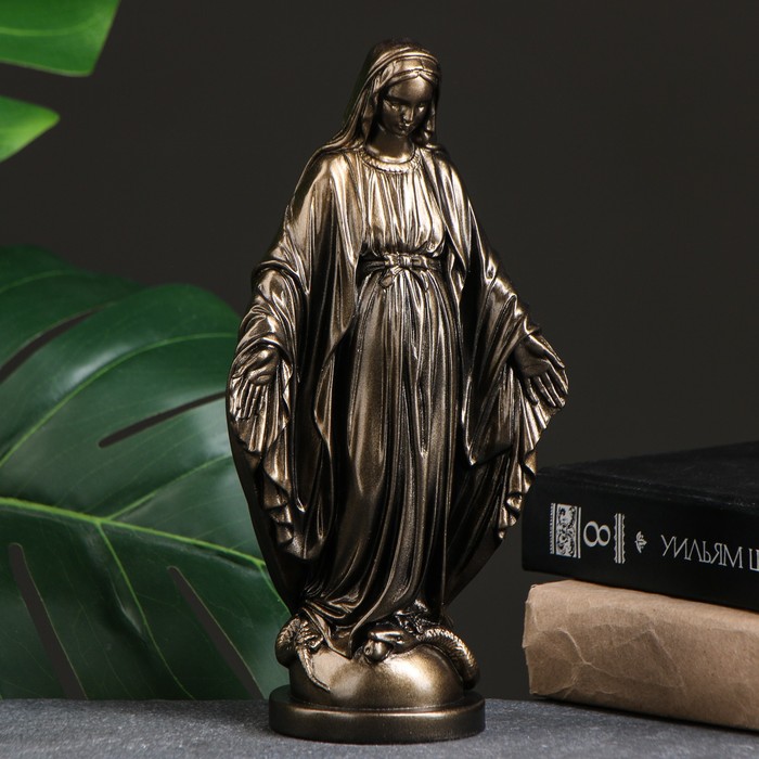 Фигура Дева Мария бронза,золото 24см