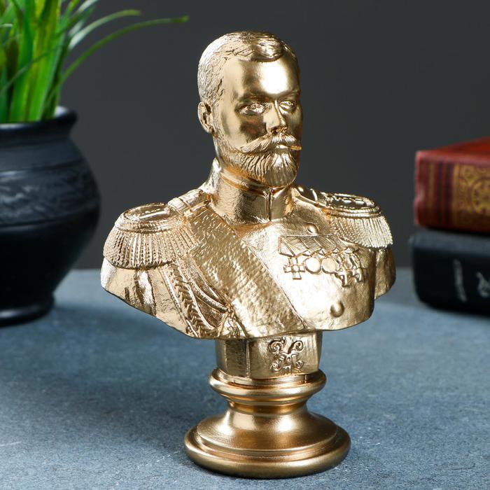 Бюст Николай II бронза 6х14х6см бронзовая статуэтка бюст николай ii малый