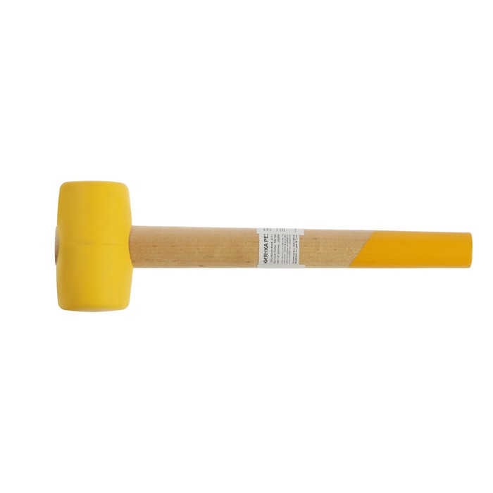 Киянка ЛОМ, деревянная рукоятка, желтая резина, 45 мм, 200 г