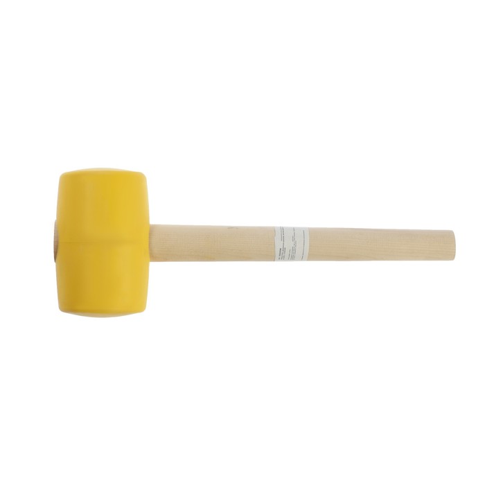 Киянка ЛОМ, деревянная рукоятка, желтая резина, 75 мм, 900 г