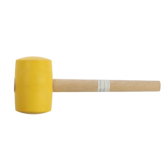 Киянка ЛОМ, деревянная рукоятка, желтая резина, 90 мм, 1200 г