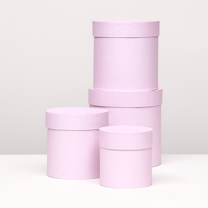 Набор шляпных коробок 4 в 1 Нежно-розовый, 20 × 20 ‒13 × 13 см