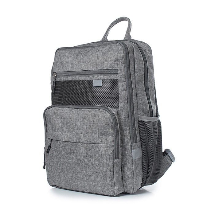 Рюкзак школьный, синтетическая ткань, 265x395x120 см, СЕРЫЙ цена