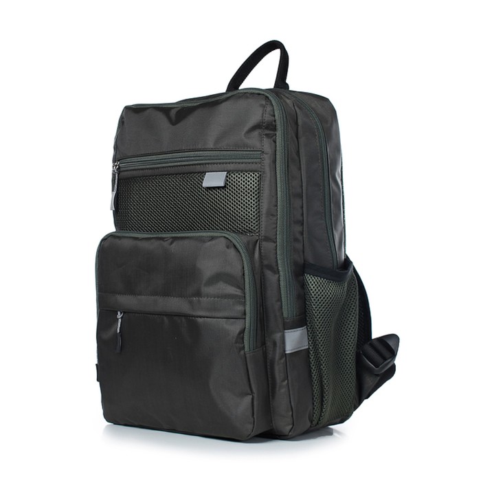 Рюкзак школьный, синтетическая ткань, 265x395x120 см, ОЛИВКОВЫЙ фотографии