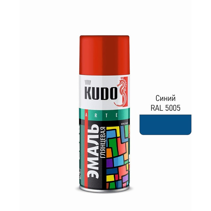 Аэрозольная краска эмаль KUDO универсальная синяя RAL 5005, 520 мл эльф филлинг зао аэрозольная краска термостойкая kudo ku 5005 520 мл красная