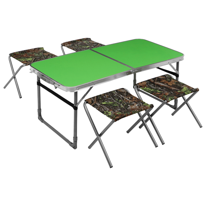 Набор мебели: стол, 4 стула, цвет зелёный с дубовыми листьями набор стол складной 4 стула складные дачные с дубовыми листьями сст к2