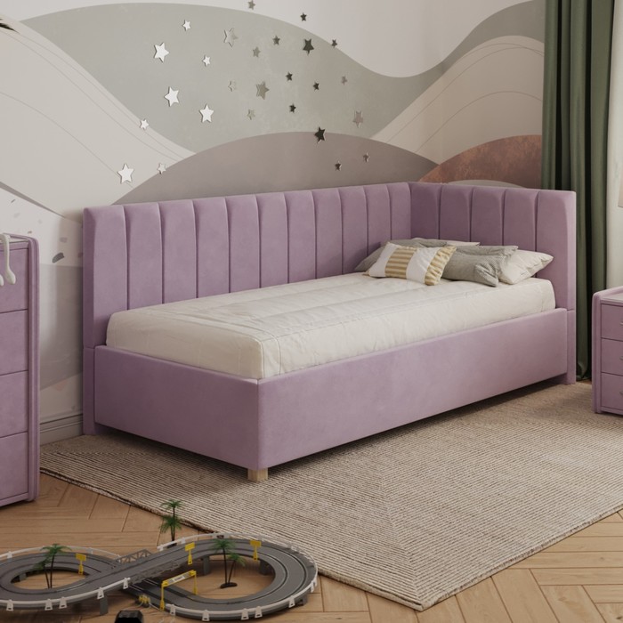 Кровать «Помпиду» без ПМ, 80×190 см, премиум велюр, цвет бутоны вишни кровать помпиду без пм 80×200 см премиум велюр цвет бутоны вишни
