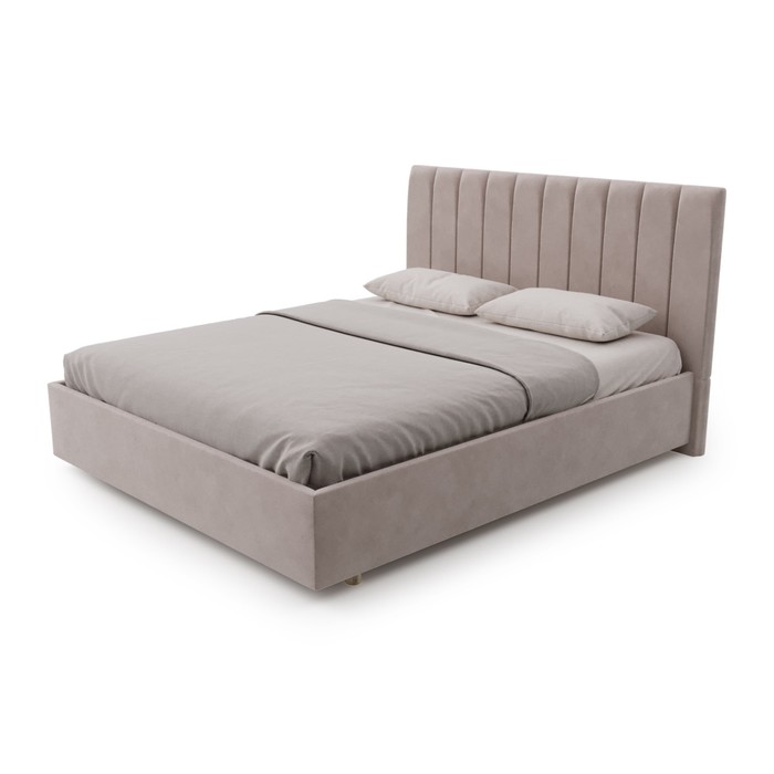 Кровать «Алькасар» без ПМ, 190×190 см, премиум велюр, цвет песчаный бриз 33288
