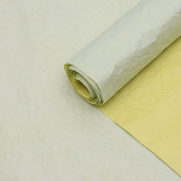 Бумага упаковочная Эколюкс двухцветная, МИКС салатовый-желтый пастель, 0,68 x 5 м