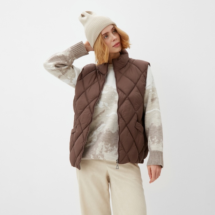 

Жилет женский на молнии Collorista, цвет кофейный, р-р 42