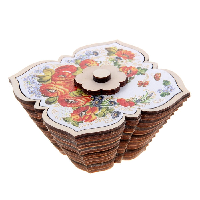 Сахарница «Бабочки и маки», 12,5×12,5 см, 330 мл