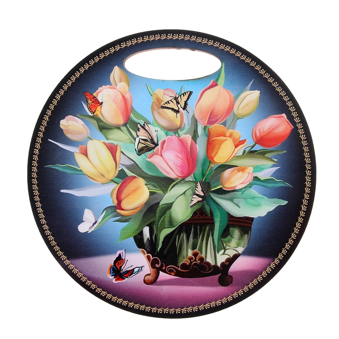 Доска разделочная «Тюльпаны», 25 см