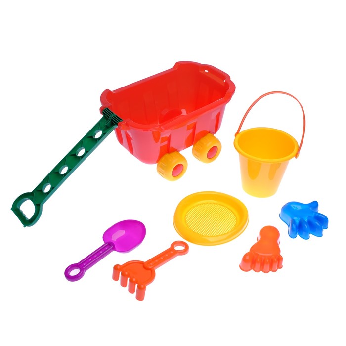 Песочный набор "Тележка", 6 предметов, объём ведра 0,75 л