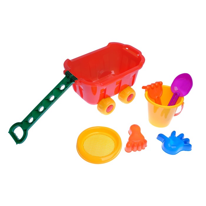 Песочный набор "Тележка", 6 предметов, объём ведра 0,75 л