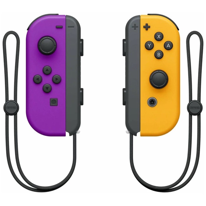 Набор контроллеров Nintendo Joy-Con, беспр,вибр, для Nintendo Switch, фиолетовый, оранжевый switch контроллер joy con левый неоновый синий