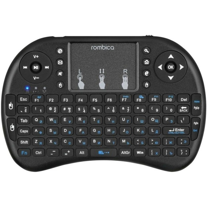 Мини-клавиатура Rombica Air Touch, беспроводная, для ТВ и ПК , USB, touch , чёрная пульт ду rombica air touch