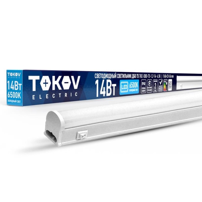 Светильник светодиодный Tokov Electric, ДБО Т5 14Вт, 6.5К, IP40
