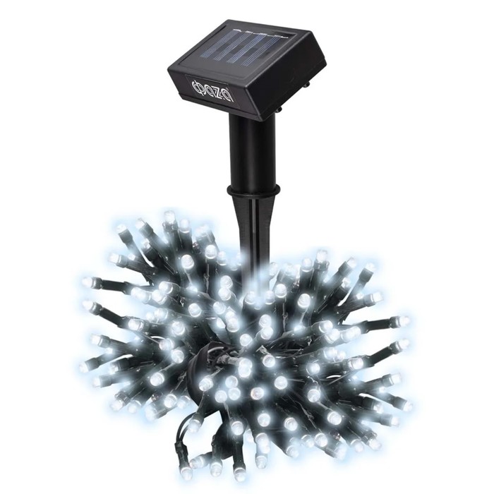 Садовый светодиодный светильник ФАZА, SLR-G01-100W, гирлянда 100LED, солнечная батарея светильник светодиодный slr g05 30y садовый гирлянда шарики желт 5033368 фаzа 10шт