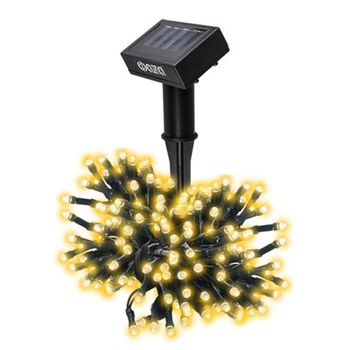 Садовый светодиодный светильник ФАZА, SLR-G01-100Y, гирлянда 100LED, солнечная батарея светильник светодиодный slr g05 30y садовый гирлянда шарики желт 5033368 фаzа 10шт