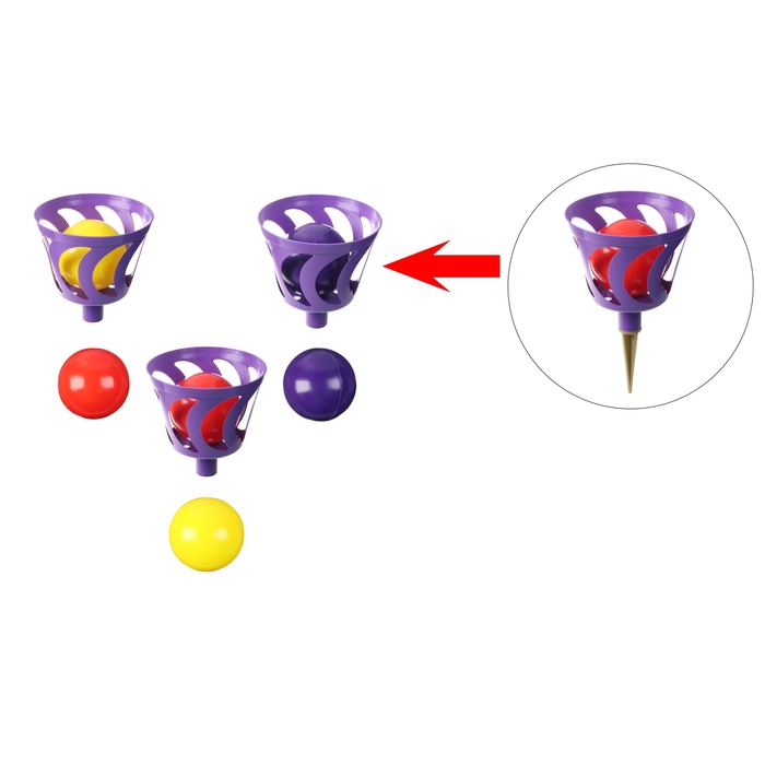 Игра на свежем воздухе Шароброс уличный 3 корзинки 6 мячей 329₽
