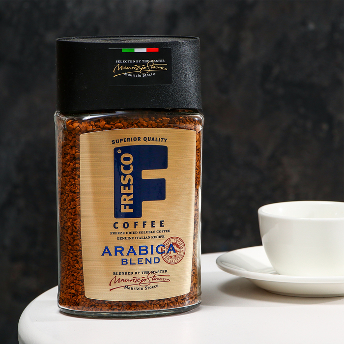 Кофе FRESCO Arabica Blend, растворимый, сублимированный, 190 г кофе растворимый глобус сублимированный 190 г