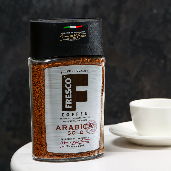 Кофе FRESCO Arabica Solo, растворимый, сублимированный, 190 г кофе растворимый fresco blend 190 г