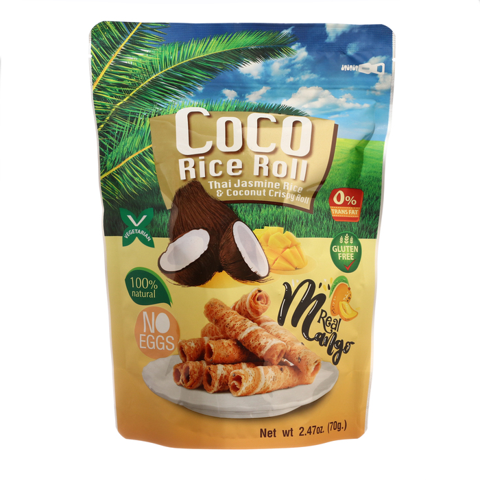 Кокосовые роллы Kaset со вкусом манго, 70 г йогурт питьевой teos active со вкусом манго 1 8% 260 г