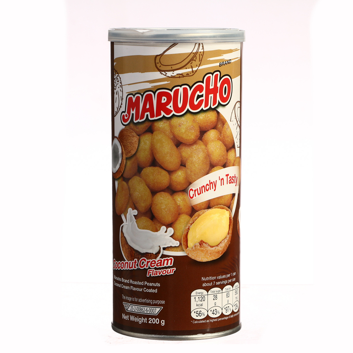 Жареный арахис Marucho в глазури со вкусом кокосового крема и пандана 200 г арахис party nuts маринованный жареный со вкусом меда и горчицы 70 г