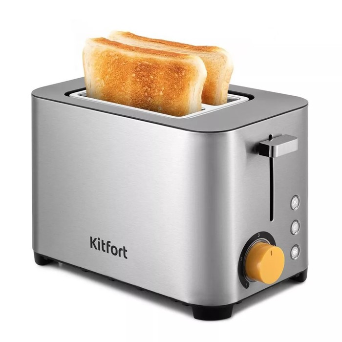 тостер kitfort кт 6202 850 вт 7 режимов прожарки 2 тоста металлик Тостер Kitfort КТ-6201, 850 Вт, 5 режимов прожарки, 2 тоста, металлик